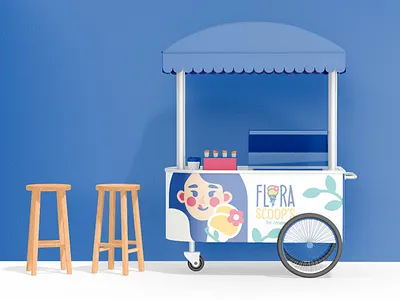 Flora Scoop's Ice Cream branding design flora flora scoops graphic design graphic illustration ice cream illustration logo product design scoop vector