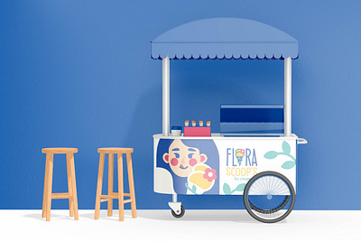 Flora Scoop's Ice Cream branding design flora flora scoops graphic design graphic illustration ice cream illustration logo product design scoop vector