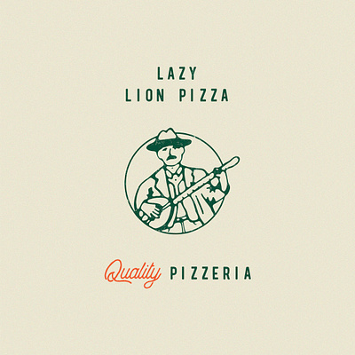 Brand Identity - Lazy Lion Pizza brand design brand identity branding design graphic design hand drawn illustration lazy lion logo outdoor branding pizzeria restaurant branding