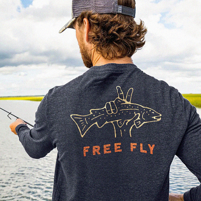 Custom Design - Free Fly Apparel brand design branding brown trout design fly fishing free fly free fly apparel graphic design illustration montana outdoor branding outdoors t shirt design tshirt