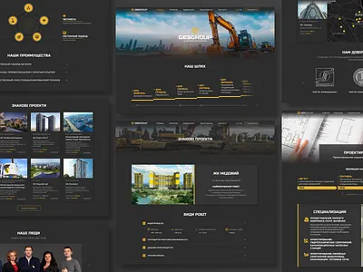 GES Group construction company construction desktop identity logo typography ui ux website
