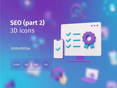 SEO (part 2) 3D illustrations 3d 3d icons 3d illustrations 3d rendering design icons icons set illustration seo
