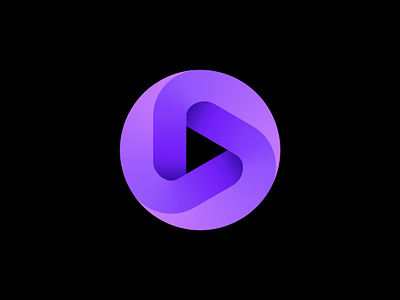 Play logo concept 3d app branding editing icon infinite logo loop play technology video