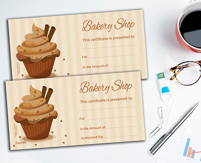 Bakery voucher backery branding brown color design flyer graphic design voucher