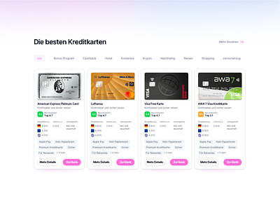 Cards for the credit card reviews affiliate bank card clean germany layout ui