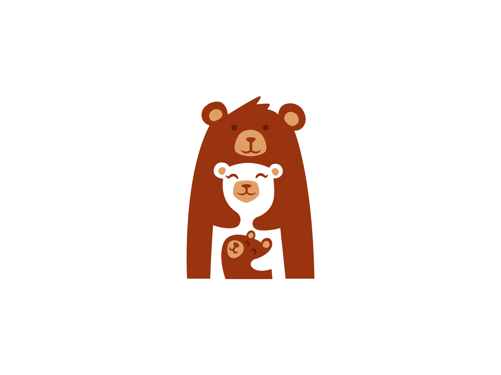 Bear family animal bear brand branding cartoon character cute design elegant family illustration logo logotype mark mascot modern negative negative space nice space