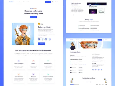 NFT marketplace blue clean design desktop interface light marketplace minimal nft ui ux