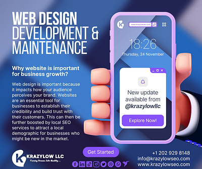 Grow Your Business With Us branding business dataentry design illustration krazylowseo leadgeneration logo webdesign webdevelopment