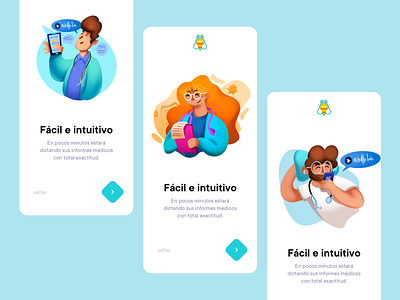 Intro - Onboarding app audio clean clinical design flat health illustration layout medical onboarding ui ux