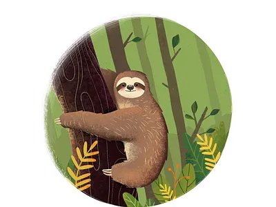 Toed Sloth 2d animation character design illustration sloth vector