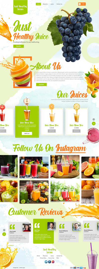 Fresh Juice Shop cleanse juices cold pressed juices create detox juices fresh juices fruit juices healthy drinks immune boosting juices juice bar. juice blends juice delivery service juicing recipes landing page natural juices nutrient rich juices organic juices raw juices ui vegetable juices web design