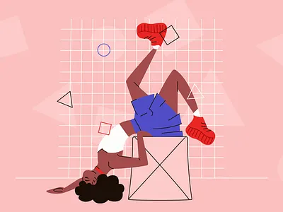 The Girl flat illustration poster vector woman