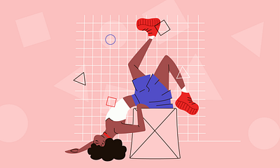 The Girl flat illustration poster vector woman