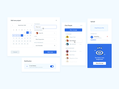 Task Dashboard - Concept shots agency agency task blue web button calendar chat dashboard dashboard ui dashboard ux site switch task ui uiweb ux uxweb web webdesign