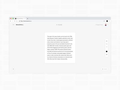 BlackoutPoetry.co for Schools Web App - User/Student Portal design lesson library poetry school student teaching text editor ui user web app web application