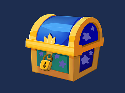 Blue Treasure box best design cartoon illustration gaming illustraion illustration illustration art