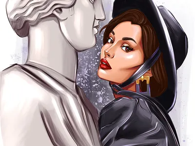 Woman with Venus art digital art illustration portrait procreate