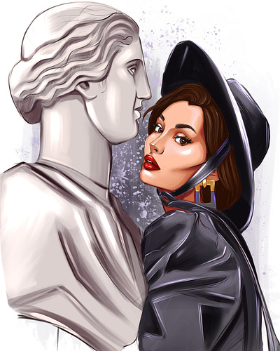 Woman with Venus art digital art illustration portrait procreate