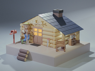 My First 3D Project 3dart 3dartist art artist blender blender3d blenderart blendercommunity blendercycles blendermodelling cozy cute digitalart digitalwork isometric isometricroom toy