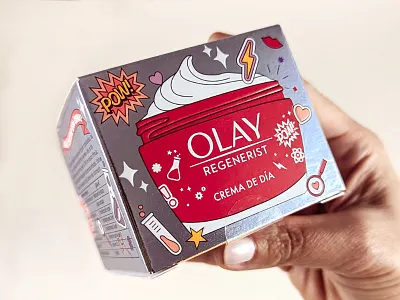 OLAY LIMITED EDITION STEM PACKAGING branding cosmetics design freelance illustrator graphicdesigner health and beauty illustrated packaging illustration illustrator limited edition limited edition packaging luxury packaging packagingdesign science skincare stem