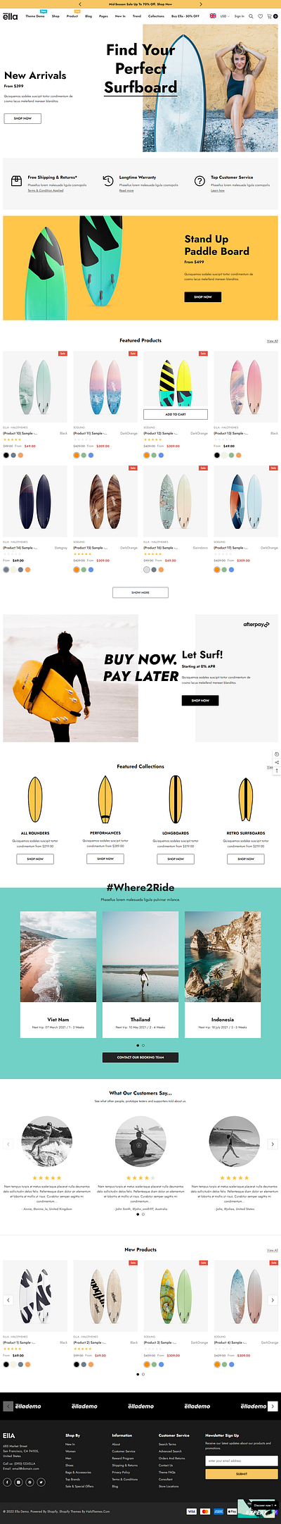 Ella - High Fashion Shopify eCommerce Theme ecommerce design