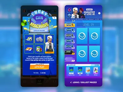 Tennis Clash Lucky Can Machine game interface logo mobile tennis ui ux