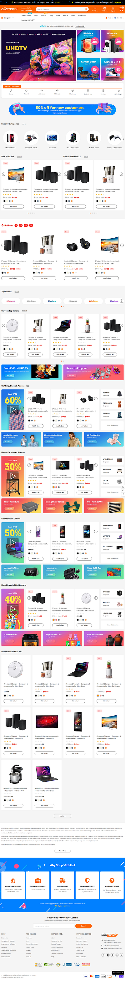 Ella - SuperMarket Shopify eCommerce Theme ecommerce design