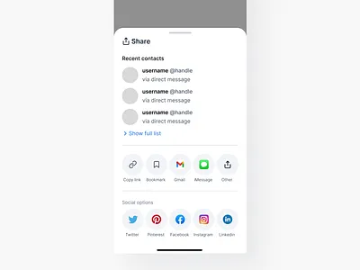 Pushing Pixels day 6 - Social sharing drawer UI drawer component ios drawer ios share ios sharing ios sheet mobile modal mobile sheet modal sharing sharing drawer sharing sheet sheet sheet component sheet ios social share ui ui design