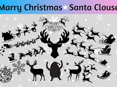 Marry Christmas, Santa Clouse reindeer