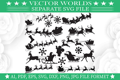 Santa Claus Raid SVG, Raid SVG Files reindeer