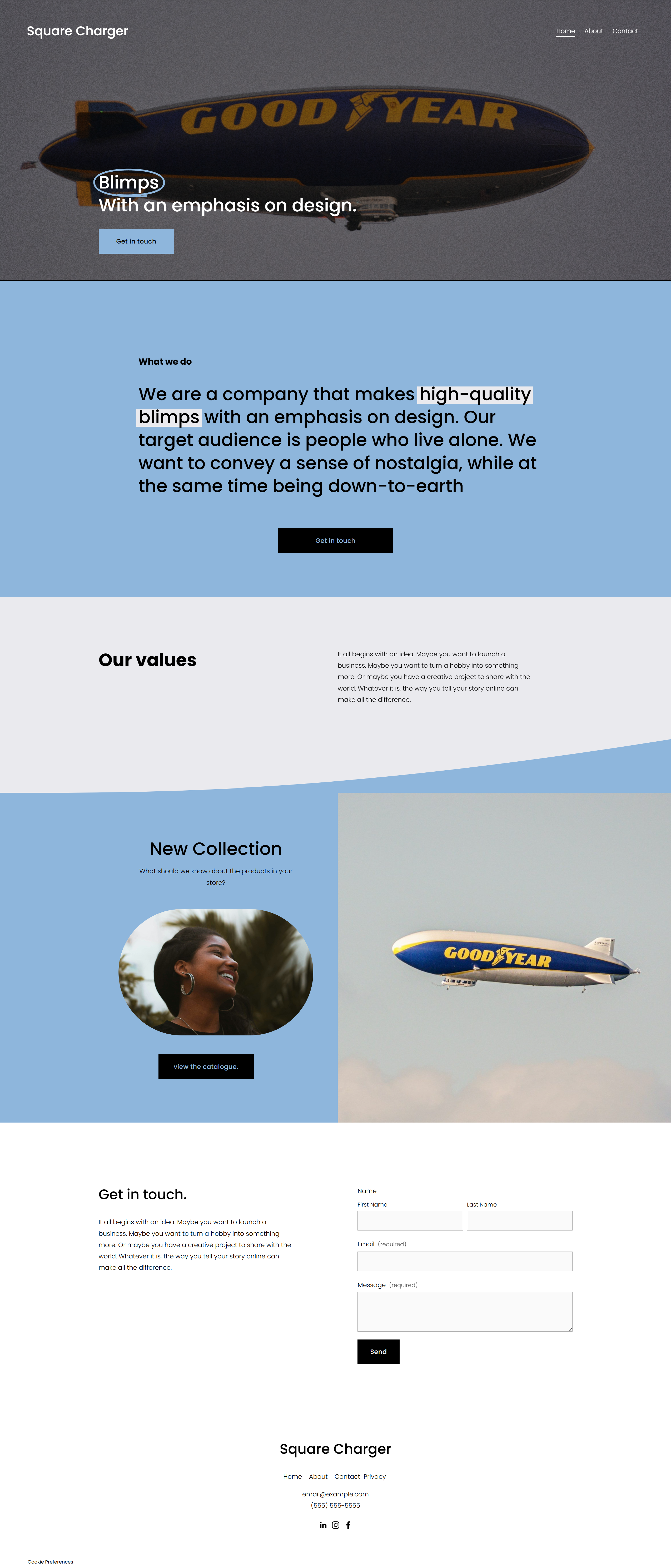 Example of Squarespace Web Design