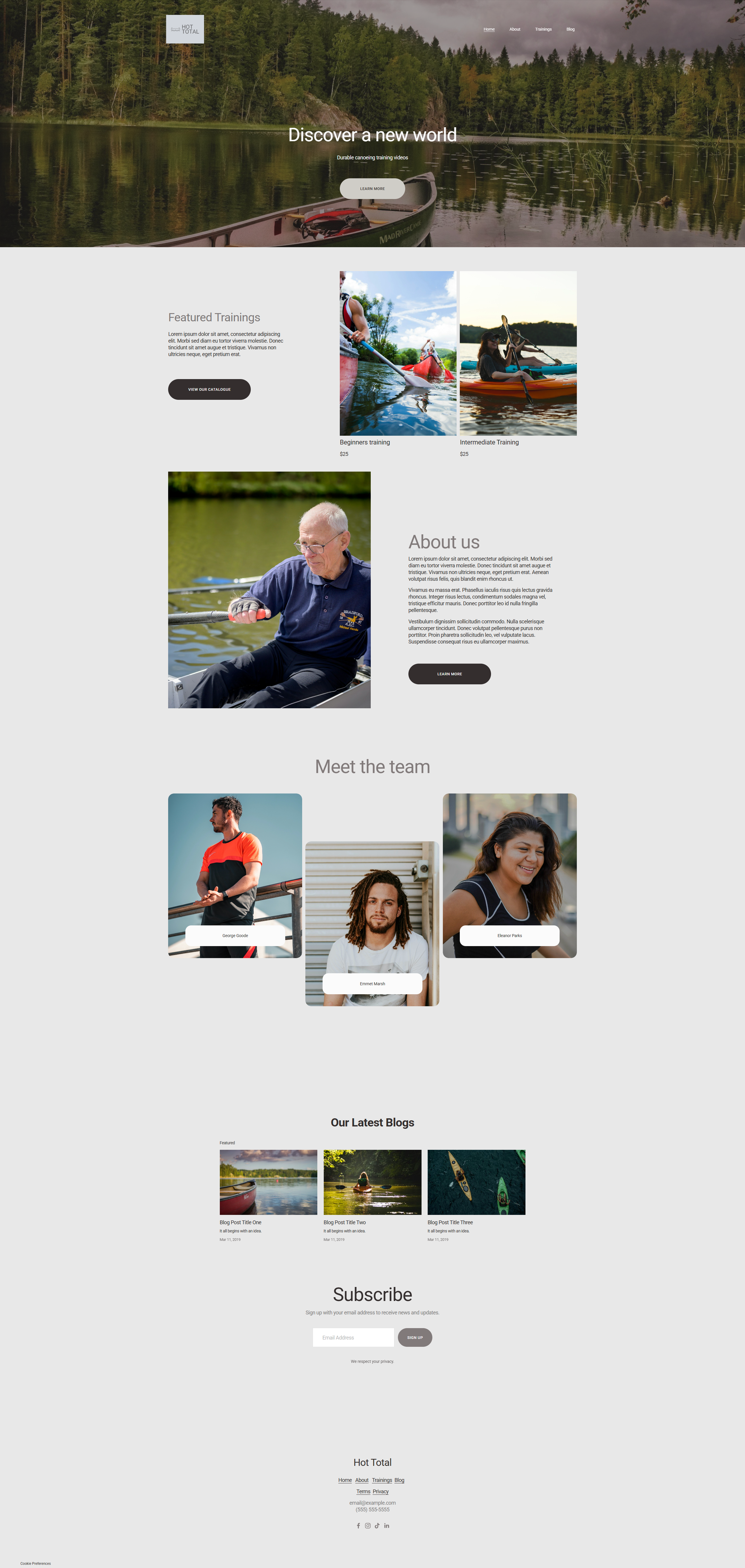 Example of Squarespace Web Design
