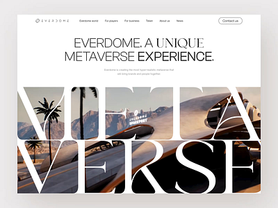 Everdome Metaverse Portal animation blockchain clean crypto cryptocurrency font futuristic header homepage light metaverse minimal modern motion graphics typography ui video web web3 website