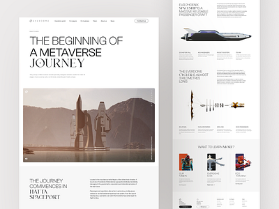 Everdome Metaverse Portal - Road To Mars blockchain clean crypto font header landing page light metaverse minimal modern spaceship text typography ui web web3 website white