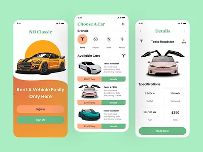 Car Rental Mobile App app app design booking app booking car car car rent car rent mobile app car rent service car rental app clean design clean ui driver luxury car rent minimal mobile app mobile ui transport app ui design