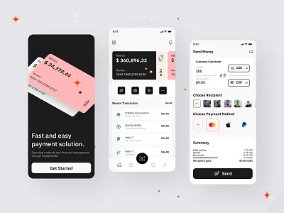 Digital Banking App app bank banking card app clean credit crypto debit digital finance fintech minimalist mobile mobile banking mobile ui payment ui design ux design wallet