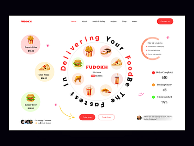 Food Web page animation branding delivery design fast food figma food food delivery fooditem foord order illustration order food web resturent ride trending ui ux vector web webite