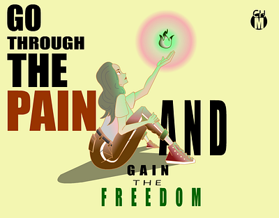 go through the pain design graphic design illustration vector