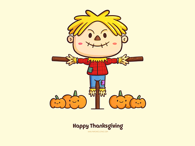 Thanksgiving Scarecrow cartoon character children design dia de accion de gracias espantapajaros fall illustration kids mexico pumpkin scarecrow thanksgiving épouvantail かかし