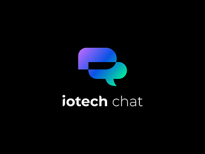 Iotech chat logo design brand identity branding chat chat logo colorful logo communication connection logo creative logo flat flat logo logo logos minimalist modern modern app logo software logo tech logo web logo