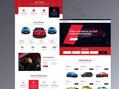 Rental - Car Rental Landing Page booking booking car car categories company company profile driver features product purple rent rental transport transportation web web design website