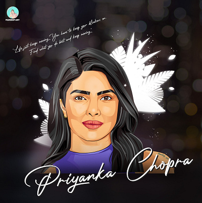 Priyanka Chopra Portrait adobe illustrator art artwork graphic design illustration line art logo portrait vector art