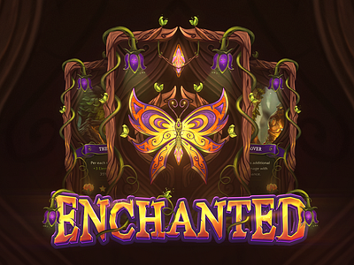 Fantasy Game Cards & Logo - Enchanted 🥀 board butterfly crystal design fantasy flower forest game gaming illustration logo mmorgp trading wood