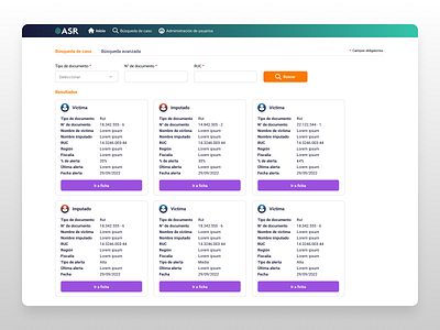 Prototipo ASR Fiscalia Ministerio Público de Chile design ui