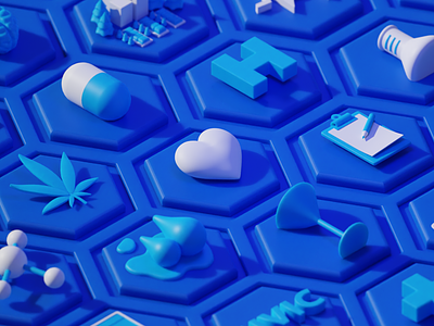 University of Victoria Magazine Cover 3d assets blender blue healthcare icon illustration isometric