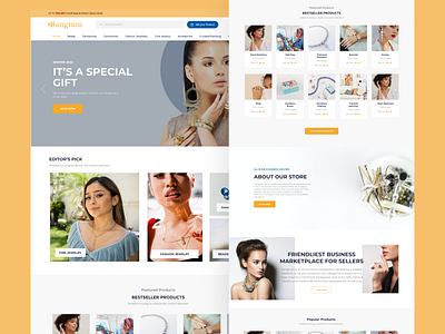 Jewellery Fashion Modern Landing Page branding graphic design jewellery jwellery website latest website logo modern website theme