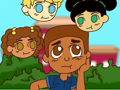 Happy Town (book 1) childrens book design flat illustration illustrator minimal