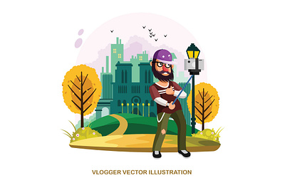Vlogger Vector Illustration hobby