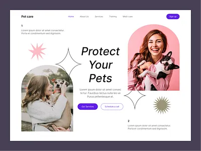Pet Care Website branding clean design design designer figma expert pet care website ui ui experience uiux user case study user research web design web experience