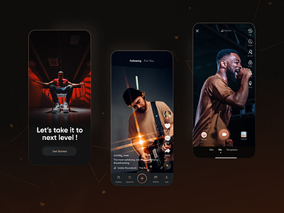 60 sec shot camera dark mode design entertainment graphic design mobile music neomorphism reel reels social media tik tok tiktok ui video